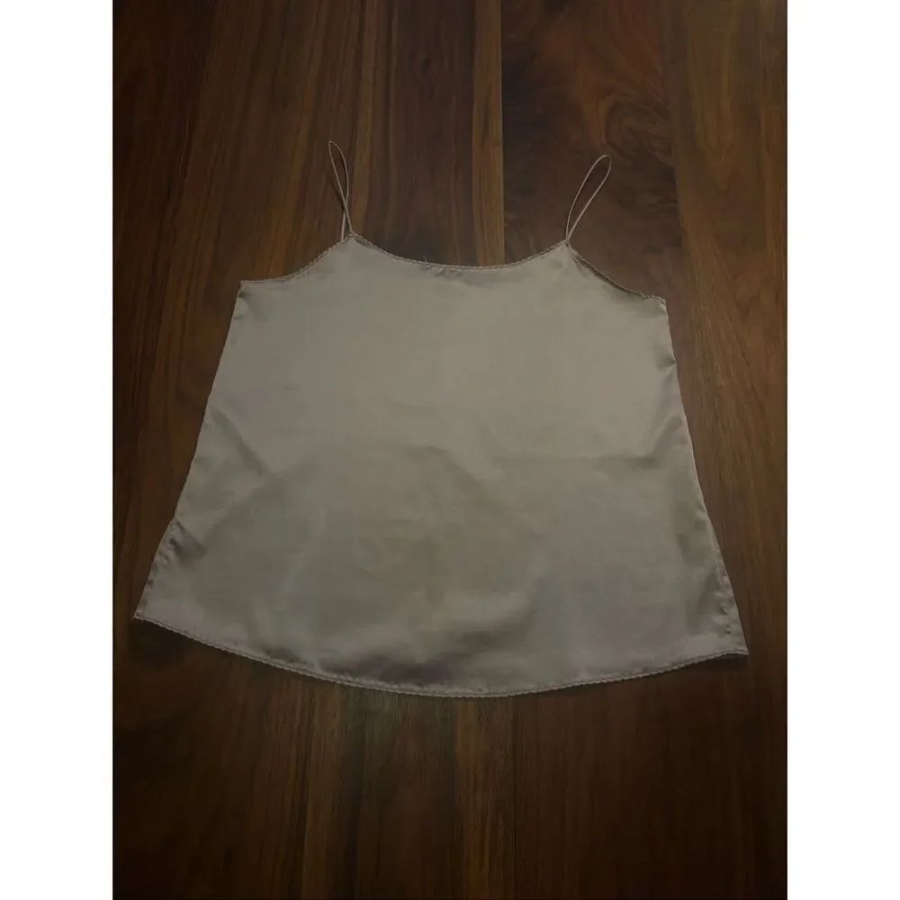 Grade & Gather Women's Dusty Rose Pink Satin Sleeveless Slip Tank Size Small